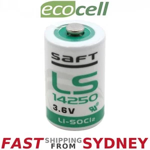 3.6V 1/2 AA Lithium Battery 1.2Ah, Saft LS14250, R6 Li-SOCl2, SYDNEY - Picture 1 of 5
