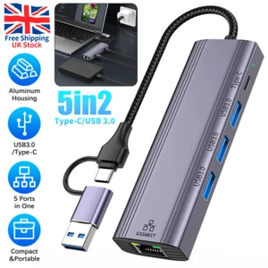 USB C to Ethernet Adapter Type-C USB 3.0 to RJ45 Network LAN 1G Gigabit 1000Mbps - Picture 1 of 12