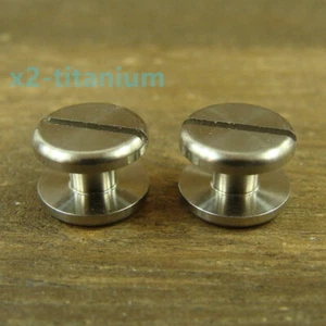 2pcs Titanium Flat head 4mm Chicago Screw Rivets Bolt Belt Screw Strap Fasteners - Picture 1 of 6