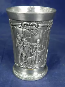 SKS ZINN 95% Pewter Shot Glass, 3 Raised Relief Designs, Made in Germany 2.5" - Picture 1 of 7