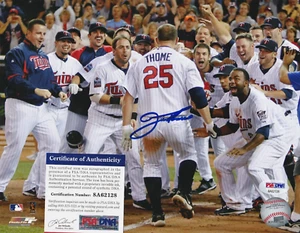 JIM THOME MINNESOTA TWINS PSA/DNA AUTHENTICATED ACTION SIGNED 8x10 - Picture 1 of 1
