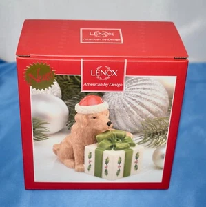 Lenox Christmas Dog With Present Holiday Salt And Pepper Shaker Set - NEW ~ S2 - Picture 1 of 4
