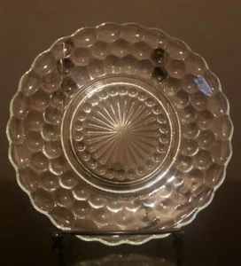"Piatto burro pane vintage ancoraggio hocking vetro bolla blu chiaro art deco 6,5"" - Foto 1 di 12
