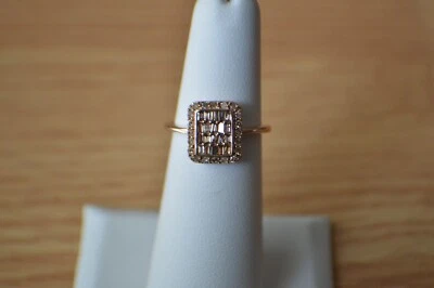 0.50ct Natural Champagne Diamond Ring 14K Rose Gold over Sterling Silver Size 5 - Image 1 of 4