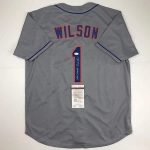 Autographed/Signed MOOKIE WILSON New York Grey Baseball Jersey JSA COA Auto - Picture 1 of 4