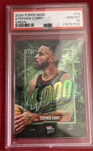 2025 Topps Now Stephen Curry #13 Green #’d/99 4K Career 3 Pointers PSA 10 POP 1 - Picture 1 of 8