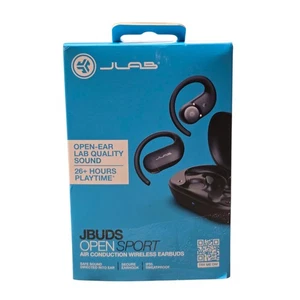 Auriculares Bluetooth JLab JBuds Open Sport True Wireless - Negros ¡Nuevos en caja abierta! - Imagen 1 de 5