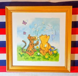 VINTAGE klassisches Pooh gerahmtes Winnie Puuh & Tigger Bild Kinderzimmer  - Bild 1 von 4