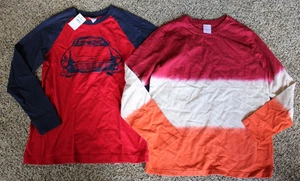NWT Hanna Andersson Boys 140 Car Dip Dyed Lot Long Sleeve Tee Top 10 - Picture 1 of 3