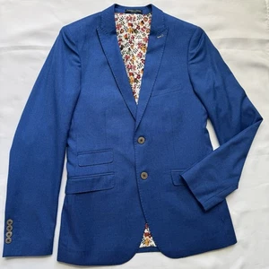 Paisley & Gray Blazer Sport Jacket Slim Fit Two Button Floral Blue Mens 36 Reg - Picture 1 of 13
