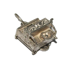 Organo donna a botte in argento con scimmia - Foto 1 di 6