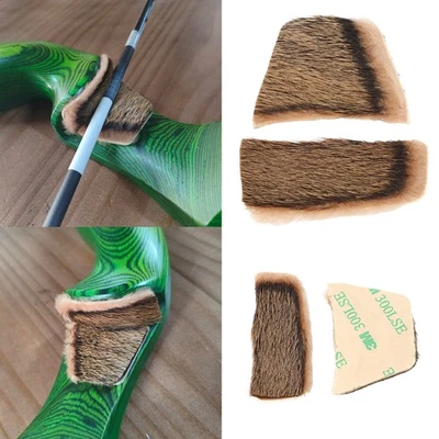 Archery 1pair Fur Arrow Rest Traditional Leather Plate Adhesive Longbow Recurve - Image 1 of 4