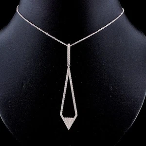 1CT Lab Grown Diamond Pendant G SI 16" Necklace 14K White Gold Over Gift Her - Picture 1 of 3