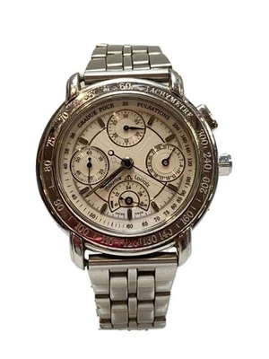 MAURICE LACROIX Masterpiece Chronograph Steel Automatic Watch White Excellent - Imagem 1 de 4