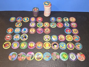 The Simpsons 1994 Skycaps, Lucky Charms & Other Mix Pogs W/ dupes & Slammers  - Picture 1 of 10