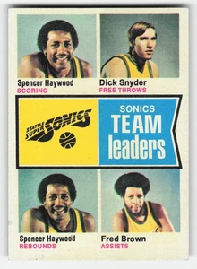 Líderes del equipo Seattle Supersonics Spencer Haywood 1974-75 Topps #97 en muy buena condición-excelente - Imagen 1 de 2