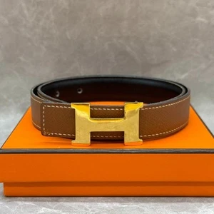 Hermes Mini Constance H Belt 65 Black Beige From Japan - Picture 1 of 7