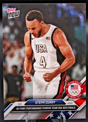 Tarjeta de los Juegos Olímpicos 2024 Topps NOW #22 Equipo EE. UU. Steph Curry Foto 1 de 3