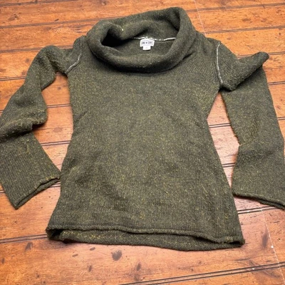 Converse One Star Women's Green Speckled Knit Cowl Neck Long Sleeve Sweater XS - Image 1 of 4