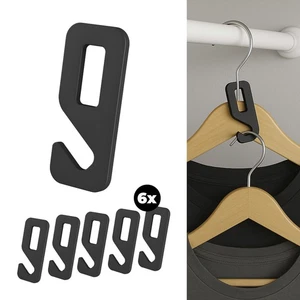 6x Kleiderbügel Verbinder - Verbindungshaken Platzsparender Halter Aufhänger - Bild 1 von 4