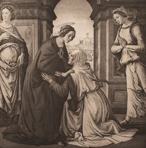 Maria Elisabeth Besuch Renaissance Reproduktion nach Domenico Ghirlandaio - Picture 1 of 4