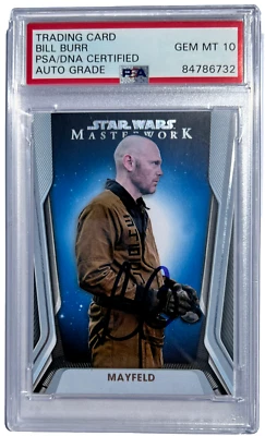 BILL BURR SIGNED 2021 TOPPS STAR WARS MASTERWORK BLUE MIGS MAYFELD CARD PSA/DNA - Image 1 of 2