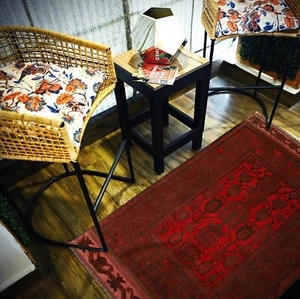 Hand Knotted Afghan Wool Overdyed Rug Antique Pashtun Artisan Made 5.2x3.8 ft - Picture 1 of 8
