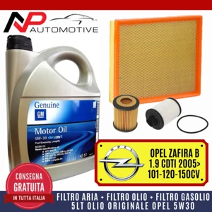KIT TAGLIANDO OPEL ZAFIRA B 1.9 CDTI 2005> 5 L LITRI LT OLIO OPEL ORIGINALE 5W30 - Foto 1 di 2