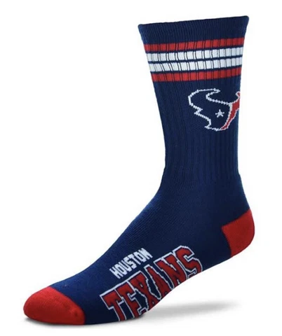 Houston Texans Crew Socks Size Large  Football Deuce Four Stripe Red White Blue Cover
