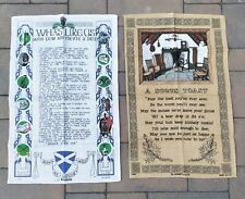 2 Vintage Scottish Themed Large Linen Tea Towels By Linanne New Unused