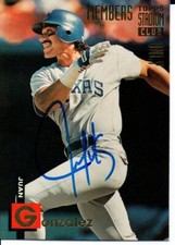 Juan Gonzalez Texas Rangers 1994 Topps Stadium Club Members Only Signed Card