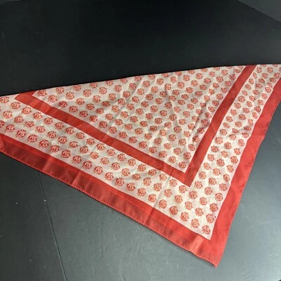 Vintage Japanese 1940-1950’s 25” Red Roses Scarf 100% Nylon - Image 1 of 4