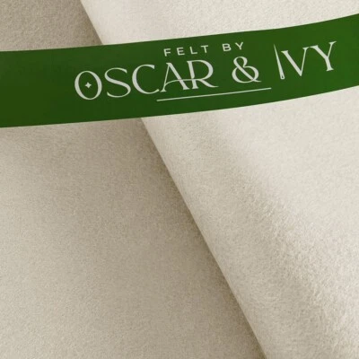 Handicraft Wool/Viscose Felt Fabric Material - Natural Cream - Oscar & Ivy - Image 1 of 3