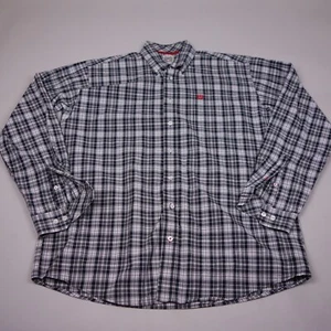 Cinch Button Up Shirt Medium Gray Plaid Logo Cotton Casual Mens - Picture 1 of 10