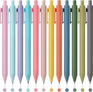 Colored Gel Pens, 12 Colors, 0.5Mm Fine Point, Smooth Writing for Journaling - Picture 1 of 12