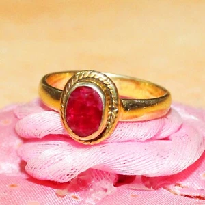 14k Gold Rubin Ring Handmade Schmuck Edelstein Ring Massiv Gold Schmuck - Picture 1 of 8
