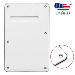Cover Tremolo Chitarra Elettrica Back Plate Trem Spring Cover 3 Strati per Strat Bianco - Foto 1 di 3
