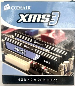 CORSAIR XMS3 4GB DDR3 (2x2GB) 1333MHz RAM CMX4GX3M2A1333C8 E13 - Picture 1 of 7