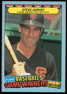 1987 Fleer Game Winners Card #16 Steve Garvey  - Image 1 of 2