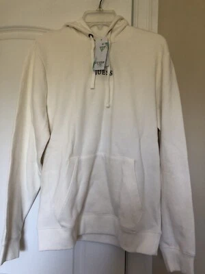 NWT Guess Men's ES ROY Logo Pullover Hoodie White Size S - Image 1 of 4