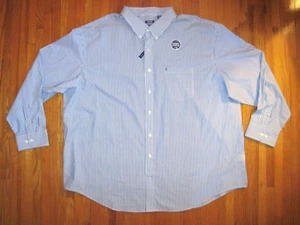 Izod Premium Essentials Blue/White Pinstripe Oxford Dress Shirt 4XL NWT - Picture 1 of 11