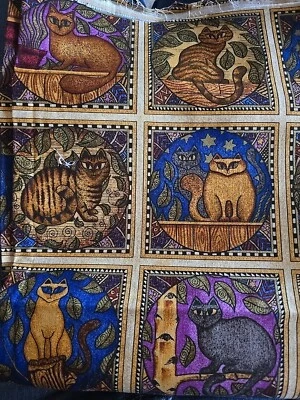 Timeless Treasure Fabric 1999 HI-Fashion Fabrics, "CATS"  Cotton  40 Wide  By 36 - Image 1 of 4
