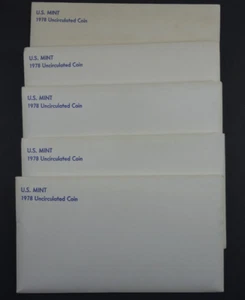 (5) 1978 P & D US Mint Uncirculated Sets 60 Coins OGP Original Envelopes - Picture 1 of 6