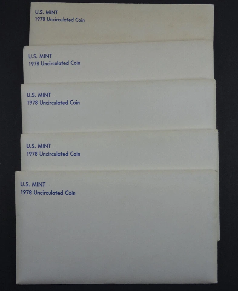 (5) 1978 P & D US Mint Uncirculated Sets 60 Coins OGP Original Envelopes - Image 1 of 4