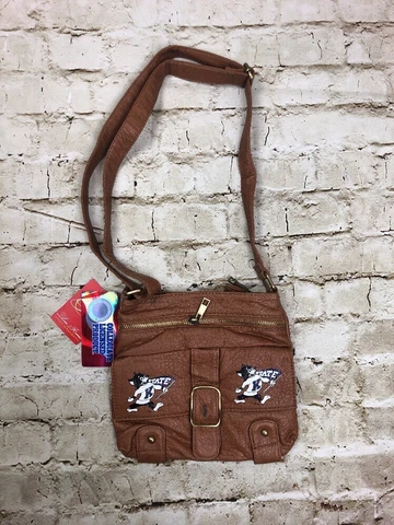 K State Wildcats Kansas Crossbody Purse NCAA PVC Collegiate Brown Cover