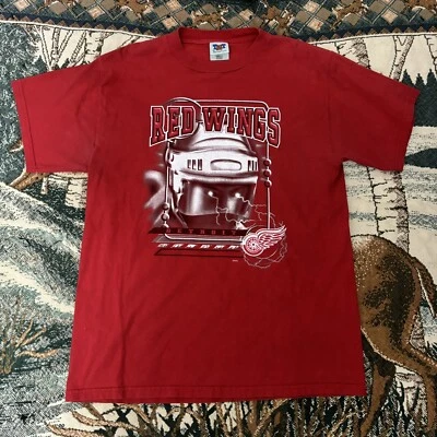 Vintage Detroit Red Wings Shirt Size Large Red NHL Hockey - Image 1 of 4