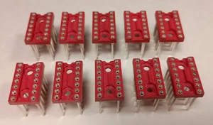 Qty 10: Quality Augat 14-Pin Wire Wrap Sockets Gold Center Prototyping NOS Xlnt! - Picture 1 of 4