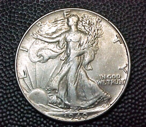 1940 Liberty Walking Silver Half Dollar Retains Some Mint Luster VF- XF
