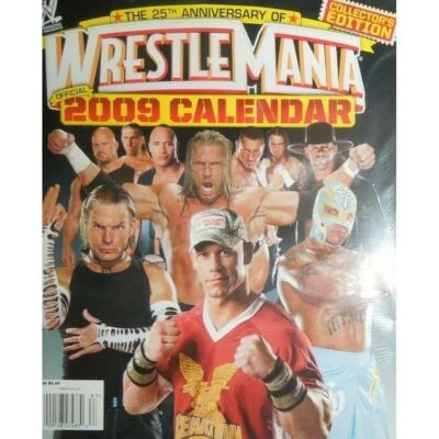 WRESTLEMANIA wwe 2009 CALENDAR cena UNDERTAKER triple h STONE COLD sealed - Image 1 of 2