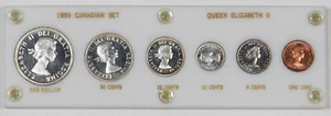 1959 Canada 1C, 5C, 10C, 25C, 50C, & $1 Prooflike 6 Coin Set in Plastic Holder - Picture 1 of 2